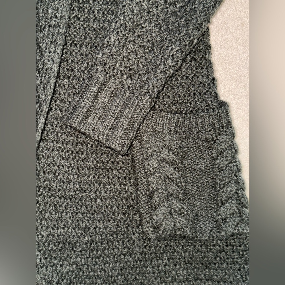 Zara Dark Green Textured Knit Medium Cardigan - Picture 3 of 4